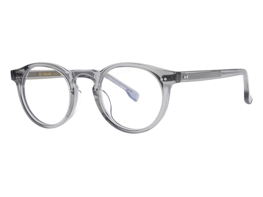 Alloaiweeo [Aloxrounz] Ar7003A C2 Vintage Frame Round Transparent Gray Horn-Rimmed Glasses