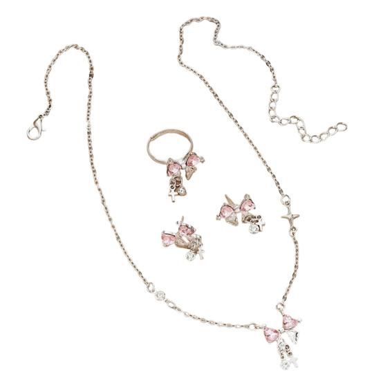 Women s Sparkly Bow Necklace Rhinestone Bow Knot Pendant Necklace Cubic