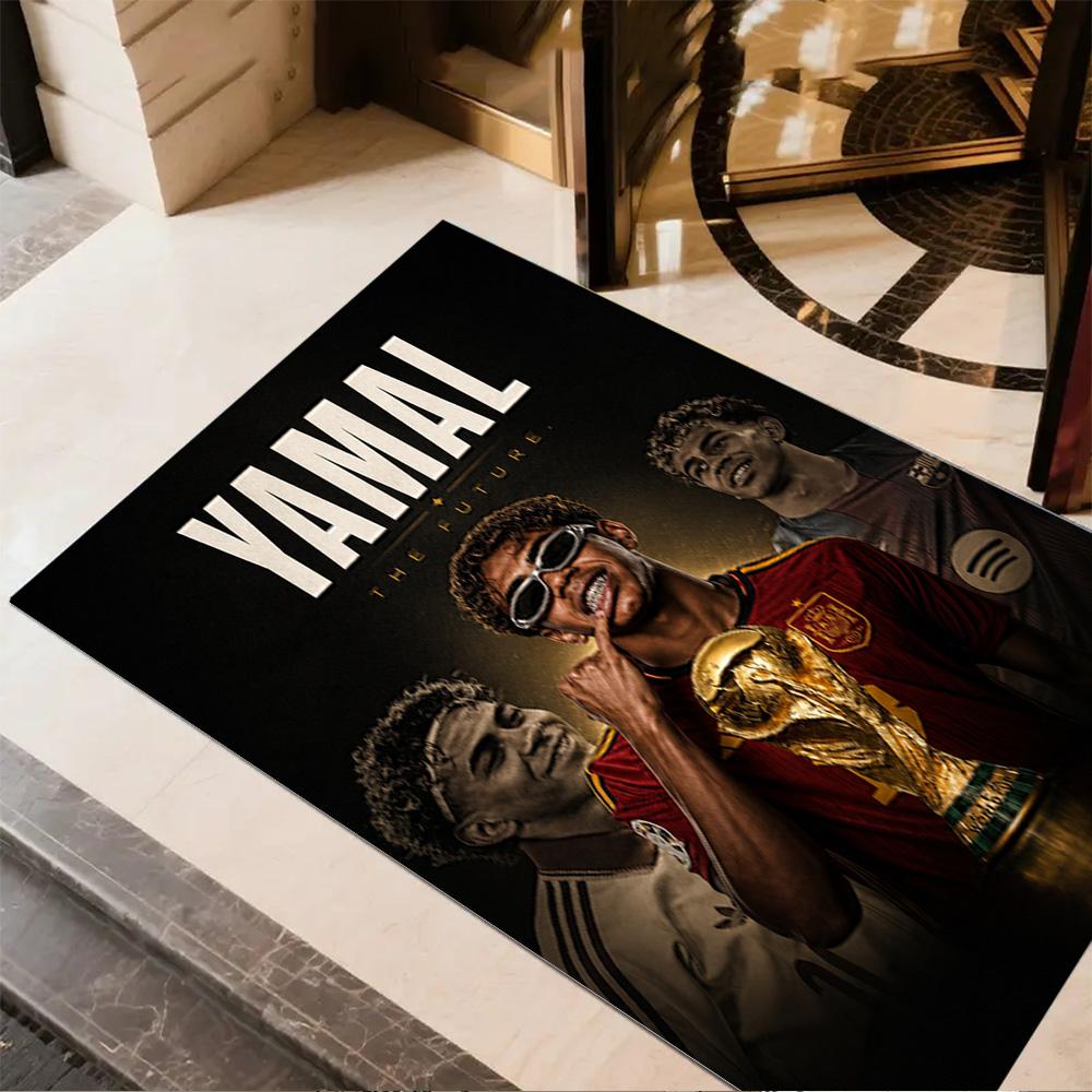 Lamine Yamal's Yamal: Future Football Floor Mat Design for Dining Room Hallway Balcony Bedrooms Anti-slip Rug Anime Office Decor Perfect Gift for Frie