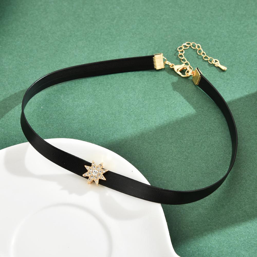 

Moon Necklace For Women Geometric Layered Pendant Choker With Palladium Finish Eight Star