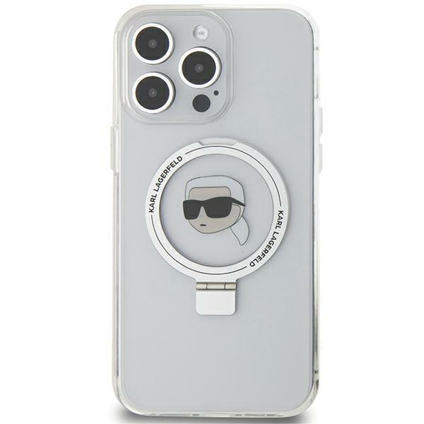 Karl Lagerfeld KLHMP15XHMRSKHH iPhone 15 Pro Max 6.7" White/white Hardcase Ring Stand Karl Head MagSafe