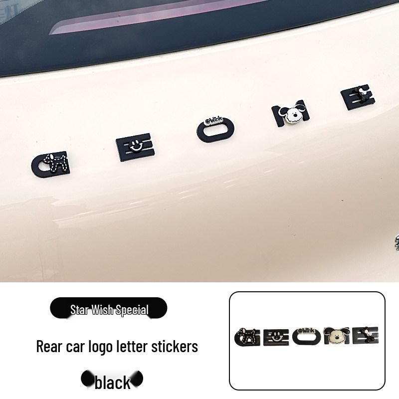 2026 Geely Xingyuan EX2 Cute Cartoon Car Logo Stickers for Front & Rear Interior Modification