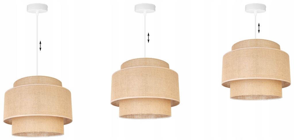 Hanging Lamp, Ceiling Chandelier, Lampshade, Boho Juta