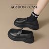 Augu Shiden Black Winter New Thick-soled Retro Matte Small Leather Shoes Velvet Jk Single Shoes