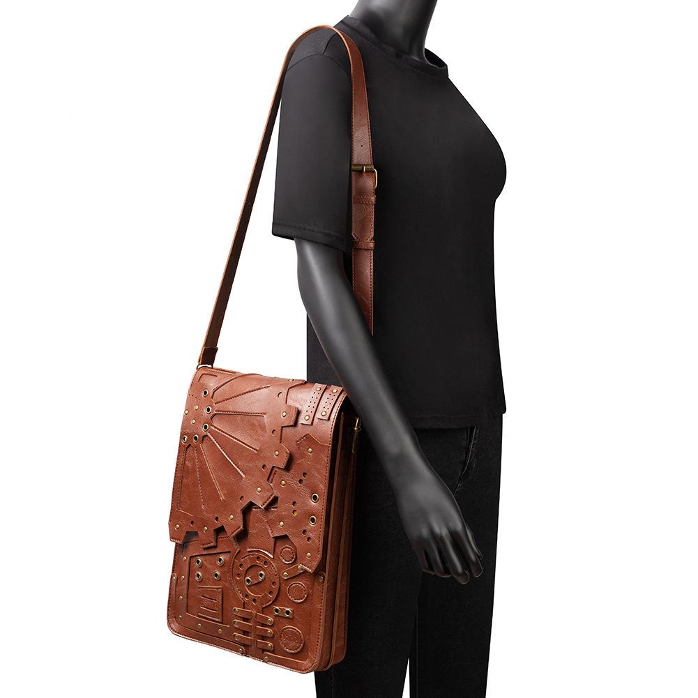 Bag Women'S Retro Style Women'S Backpack Steampunk Gear School Bag One Shoulder Crossbody