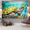 Cartoon Sea Turtle Artwork Tapestry Room Decoration Wall Hanging for Living Room Bedroom, Dormitory, Birthday and Christmas Gifts