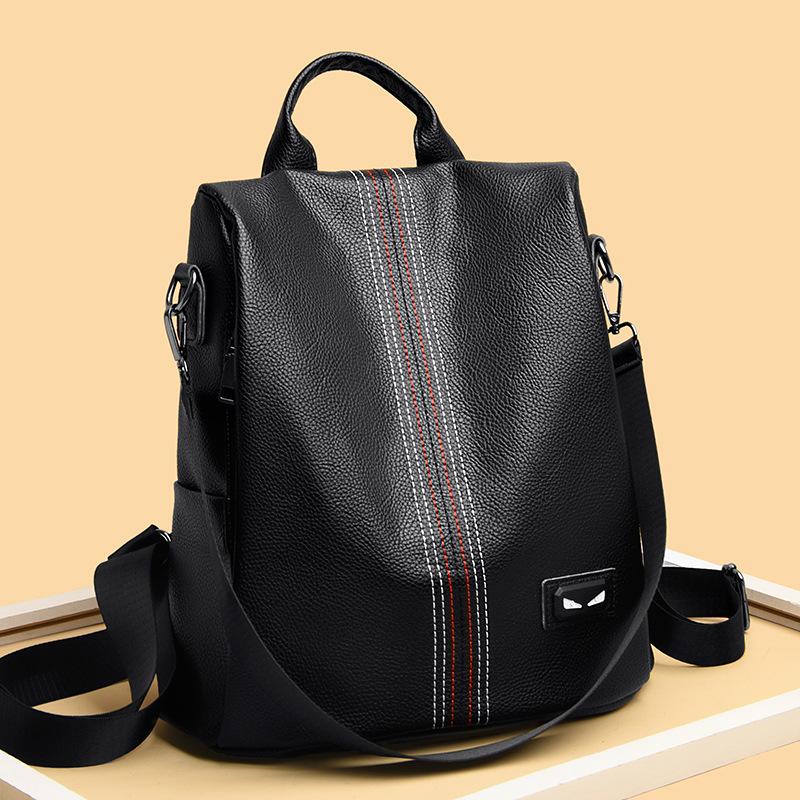 Neuer Mode-Rucksack für Damen, einfacher weicher Leder-Casual-Schulterrucksack für den Arbeitsweg, Geschäftsreise, Mehrzweck-Reisetasche