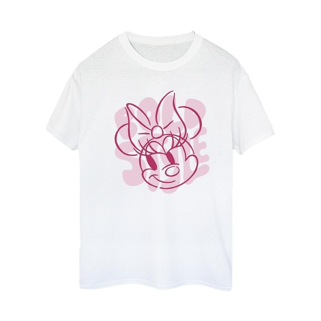 Disney Womens/Ladies Minnie Mouse Bold Style Cotton Boyfriend T-Shirt