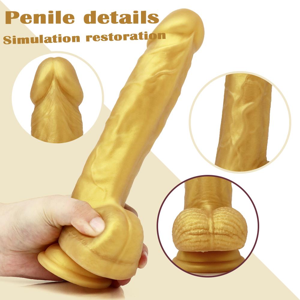 Silica Gel Dildo Realistischer Dildo mit Saugnapf für Anal Großer Penis für Frauen Sexspielzeug Weiblicher Masturbator Sexprodukt für Erwachsene Spielzeug für Erwachsene