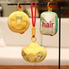 Chinese New Year Lucky Tiger Plush Pendant with Wealth God, Ingots, Copper Coins, Koi, & Horse Year Decoration