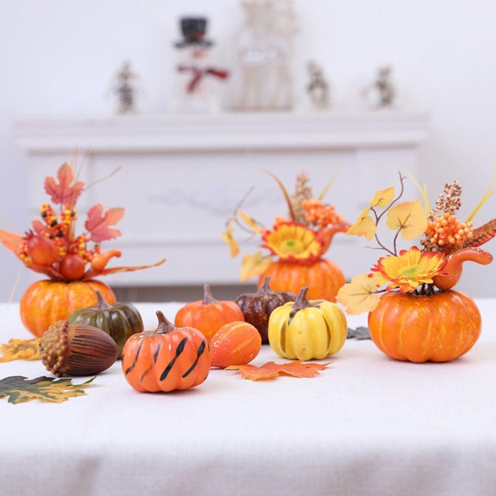 Orange Halloween Pumpkins Sunflower Simulation Flower Pumpkins  Thanksgiving