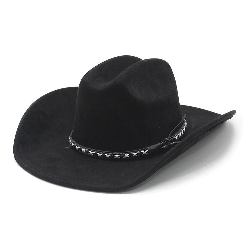 One-word top deerskin top hat women's European, American and British western cowboy hat men's jazz hat
