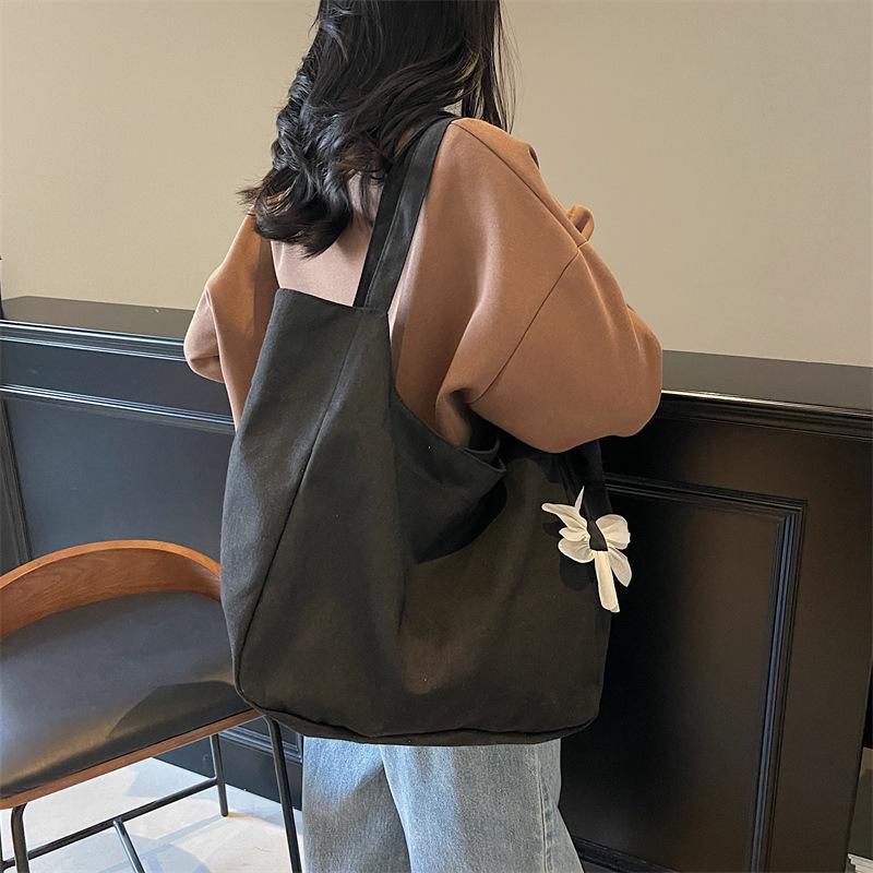 Large-capacity Textured Big Bag Female New College Student Class Schoolbag Commuter Tote Bag Shoulder Bag