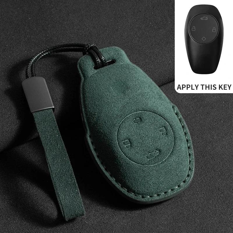 Suede Car Remote Key Case Cover For Leapmotor T03 S01 C11 4 Buttons Car Key Shell Fob Protector Holder Keychain