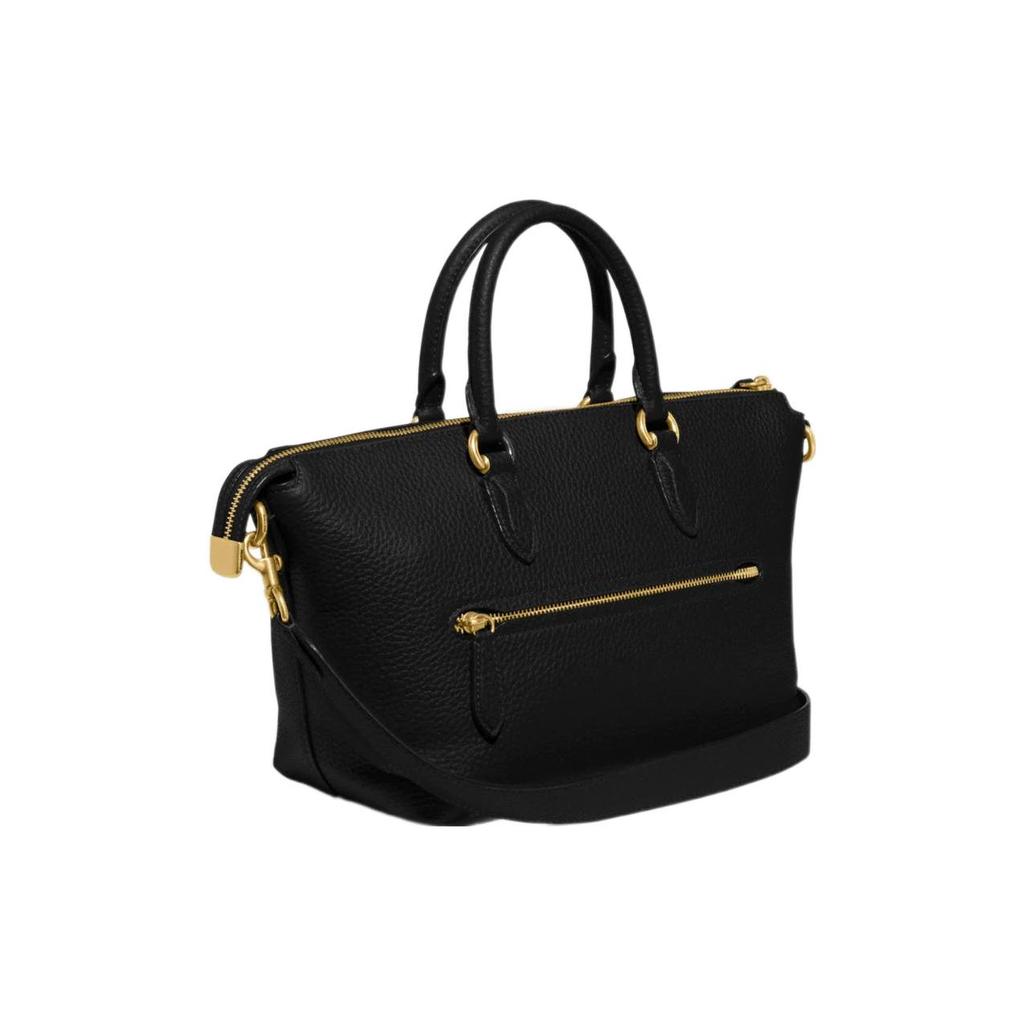 New COACH Cara Leather Briefcase, Shoulder Bag, Crossbody Bag, Handbag Tubas Women's Black CE741-B4BK