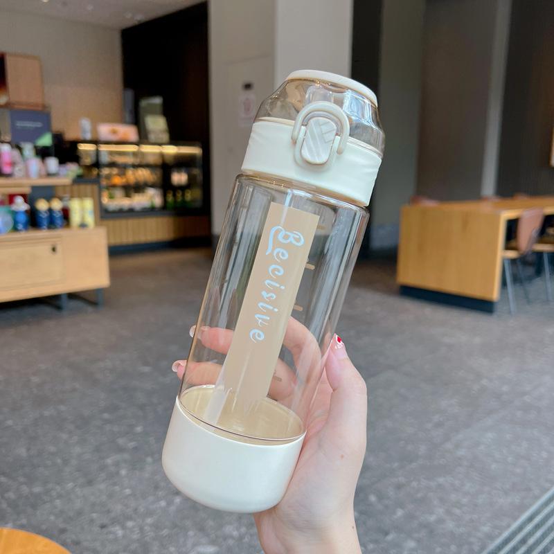 Water bottle summer new high value water cup male and female students food grade straw cup go out sports simple portable water cup