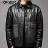 Kaiser Men's Genuine Cowhide Turn-Down Collar Leather Jacket KS83501