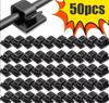 50/100PCS Cable Organizer Clips Cable Management Wire Manager Cord Holder USB Charging Data Line Bobbin Winder Wall Mounted Hook