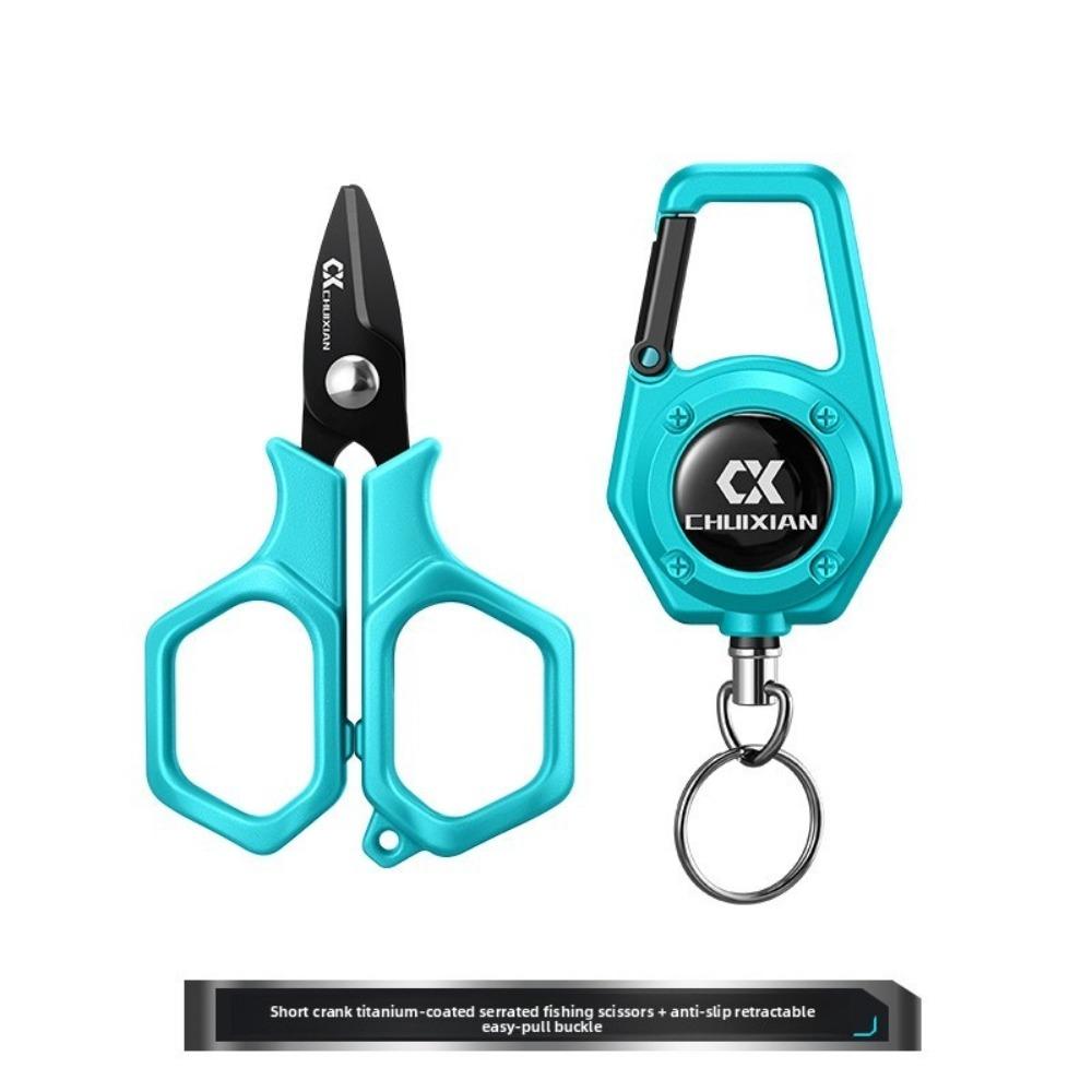 Titanium Plated Fishing Scissors Portable Design Stainless Steel Portable Scissors PE Line Cutting Hanging Strings