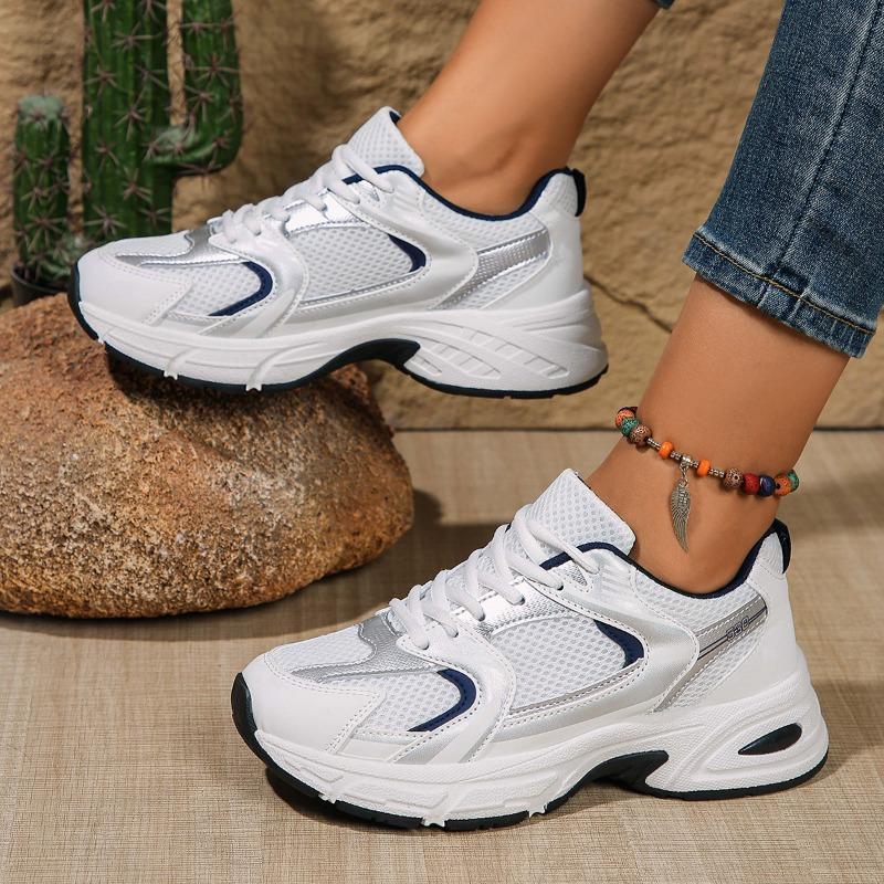 Women's Spring New Fashionable Versatile Comfortable Thick Soled Shoes Lightweight Mesh Breathable Versatile Casual Sports Shoes