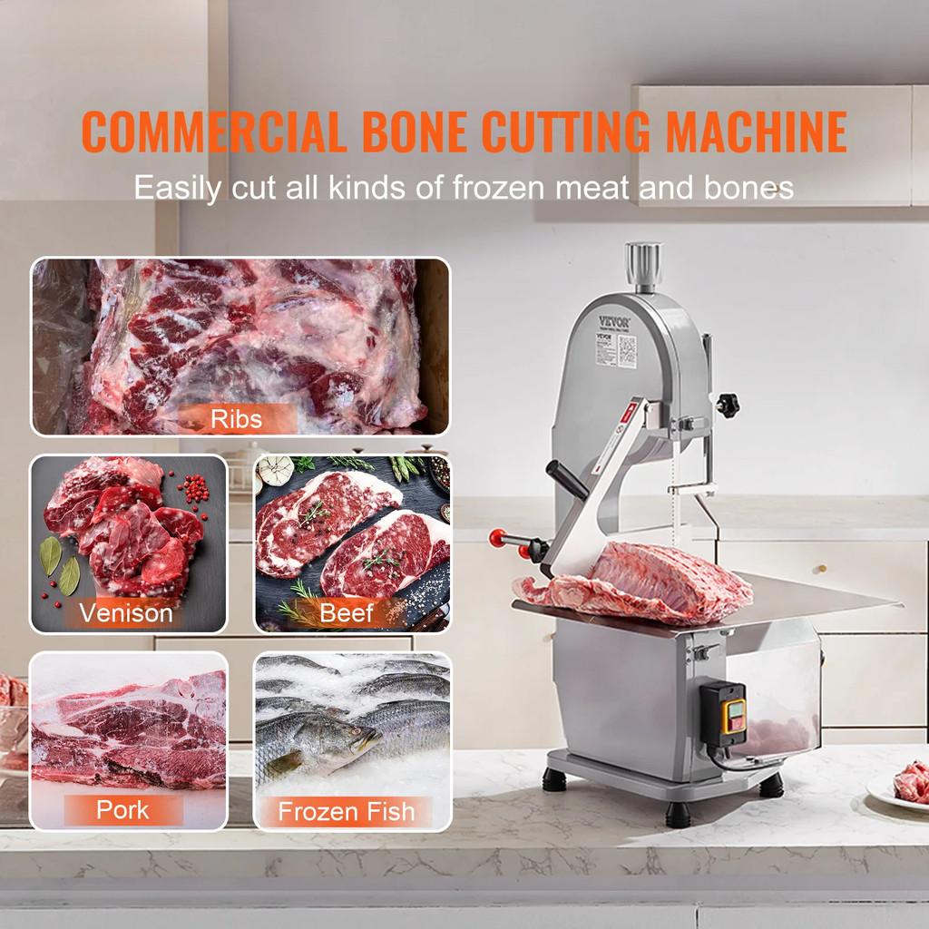 1500W High Power Stainless Steel Blade Bone Bandsaw Machine Commercial Electric Meat Bone Saw Countertop Bone Cutting Machine