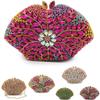 Fushcia/Yellow Rhinestone Evening Clutch Bags Multicolored Crystal Women Wedding Bag Diamond Pouch Rhinestone  Ladies Purse
