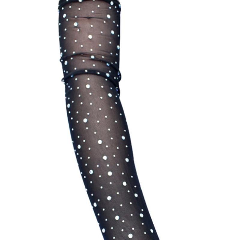 Women Lace Long Gloves with Rhinestones Drilling for Halloween and Prom Event Evening Party 1920S Flapper Costume Gloves