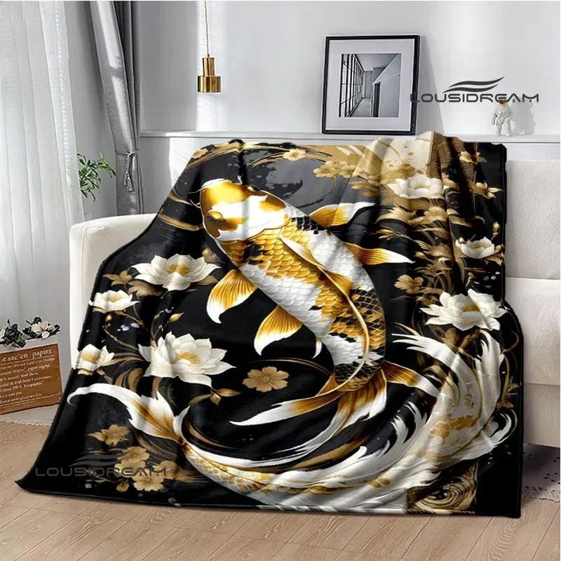 3D Fish Cute Printed Blankets Warm Flannel Blankets Soft and Comfortable Blanket Bed Linings Blankets for Beds Birthday Gift