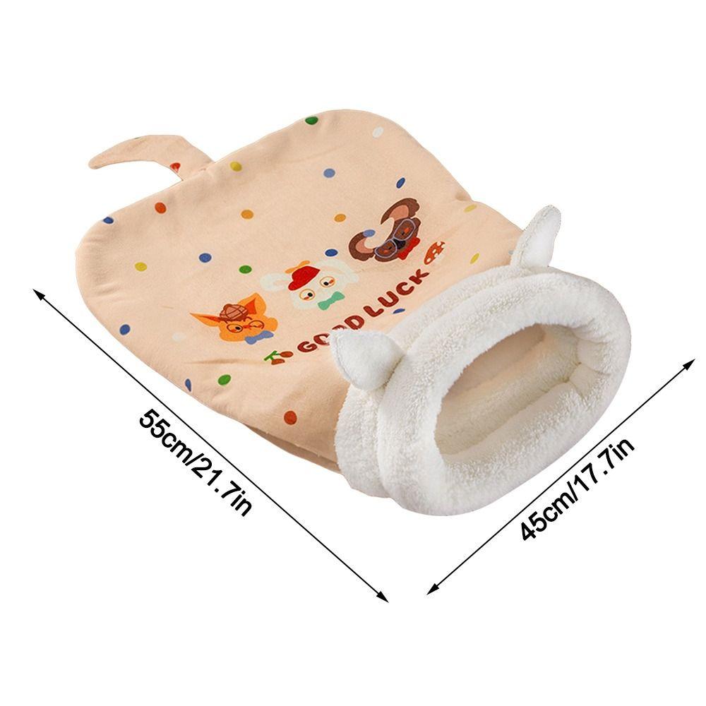 with Ears Cat Cave Bed Plush Cat Nest Mat Cute Cat Sleeping Bag  Pet Supplies