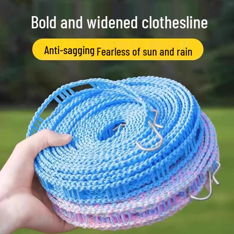 Windproof Sun-Dried Indoor/Outdoor Clothesline with Hole-Punched Design