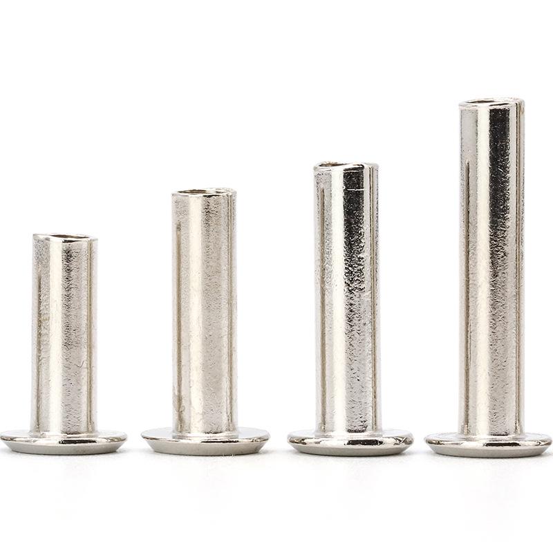 Nickel-Plated Locking Screw Set with Mother-and-Child Rivets & I-Shaped Binder Nails.