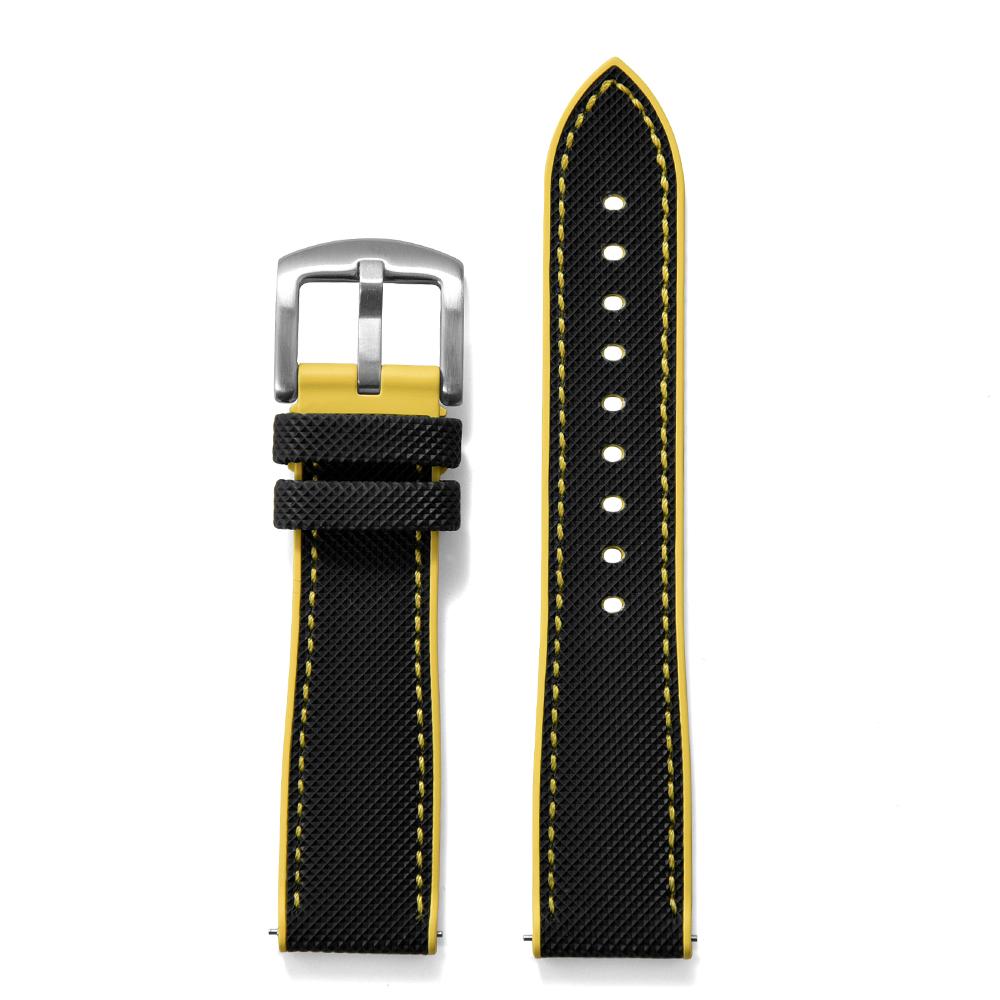 

STAPELP Hybrid FKM Sailcloth Nylon Watch Strap 18mm 20mm 22mm 24mm Fluoro Rubber Leather Watchband For Each Brand Diving Watches 24mm