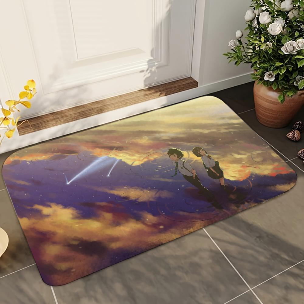 1pc Anime Your Name Bathroom Absorbent Mats Anti-Slip Mats Home Decor Supplies Carpets Home Kitchen Floor Mats