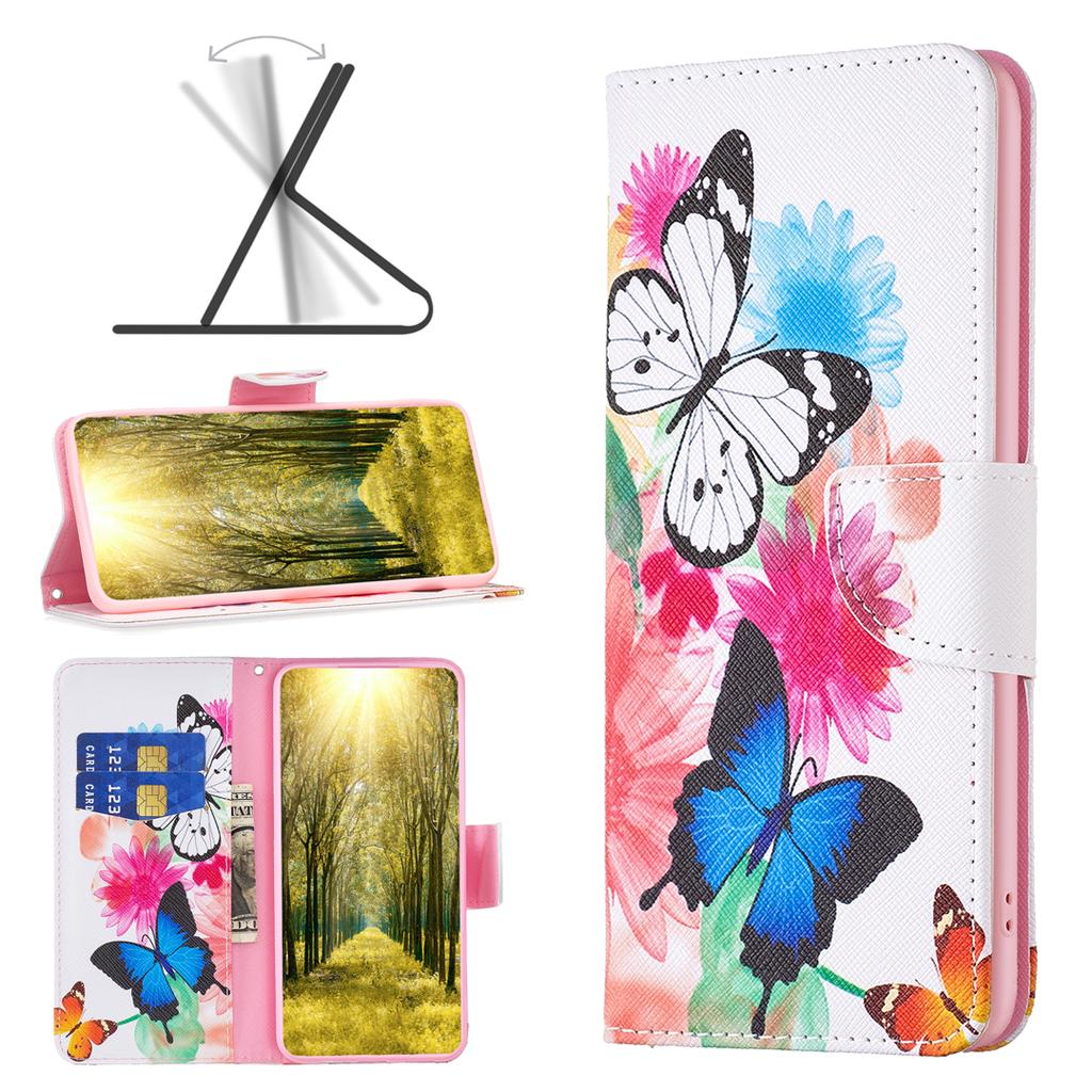 Für Oppo A78 4G Leder Brieftasche Hülle Musterdruck Ständer Schutzhülle