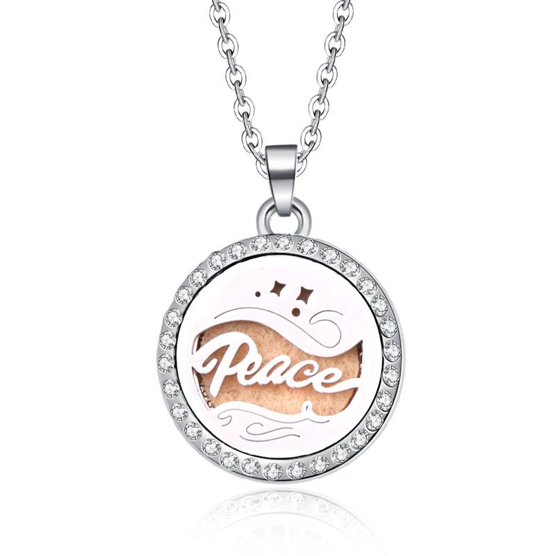 New Stainless Steel Alloy Fashion Aromatherapy Necklace Essential Oil Diffuser Perfume Locket Pendant Women Jewelry Gift