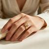 Women Finger Ring Minimalist V-Shaped Geometric Shape Adjustable Fit Open Ring