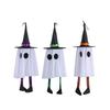 3 Pcs Light Up Ghosts Decor with Witch Hat Spooky Hanging Lighted Glowing Ghosts for Yard Garden Tree Porch