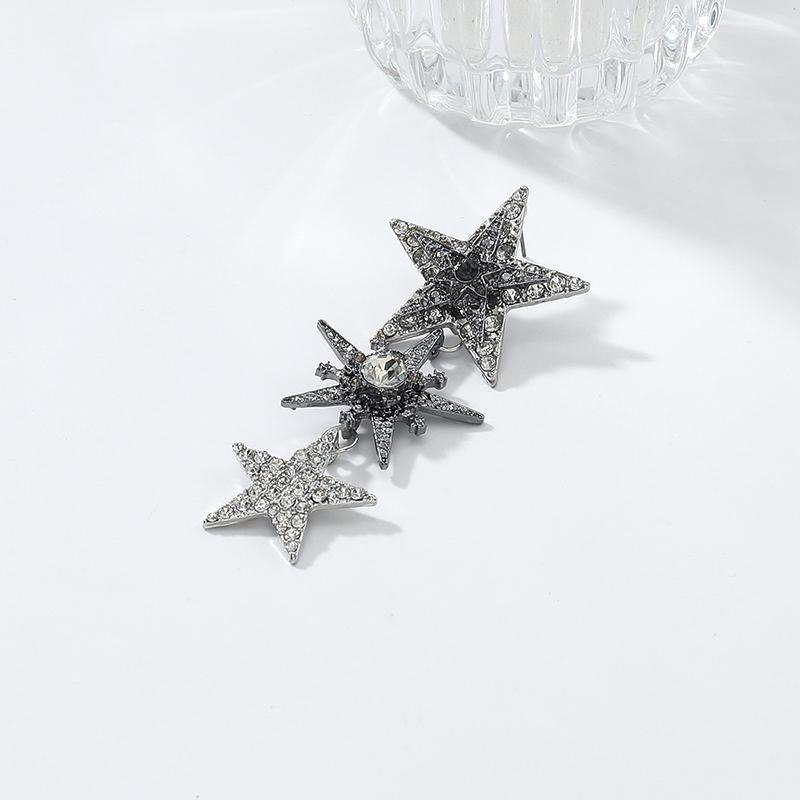 Sparkly Crystal Rhinestone Stars Drop Earrings For Women Fashion Holiday Party Jewelry Gifts