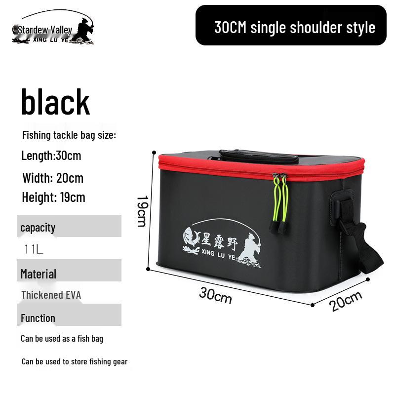 Foldable EVA Fishing Bucket - Portable, Thick, Live Fish Box with Shoulder Strap