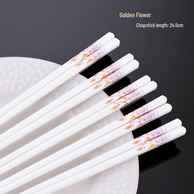 Ru Han Golden Flower Mold-Resistant Ceramic Chopsticks