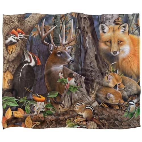 JQ Licensing Jg-Jp Silky Forest Animals Supersoft Blanket