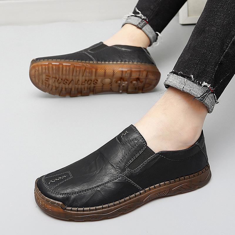 

Кожаные туфли мужские повседневные кожаные туфли весна и осень новые одинарные туфли 38 чёрный