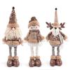Extendable Christmas Decorative Figure with Fabric Texture, Holiday Character Ornament for Living Room Shelf Displays