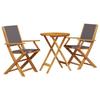 VidaXL 3-piece Bistro Set Anthracite Fabric and Solid Wood, Garden Bistro Set, Balcony Set, Set 3281797