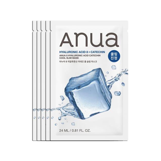 Anua - Набор масок Hyaluronic Acid 8 Catechin Cool Slim 24ml x 5 sheets