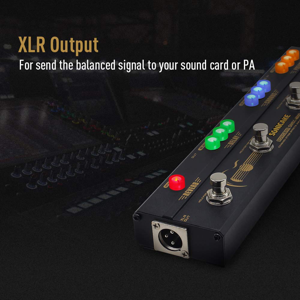 SONICAKE and Preamp for Acoustic Guitar Sonic Wood Delay, Reverb, Chorus, Multi-Effects -