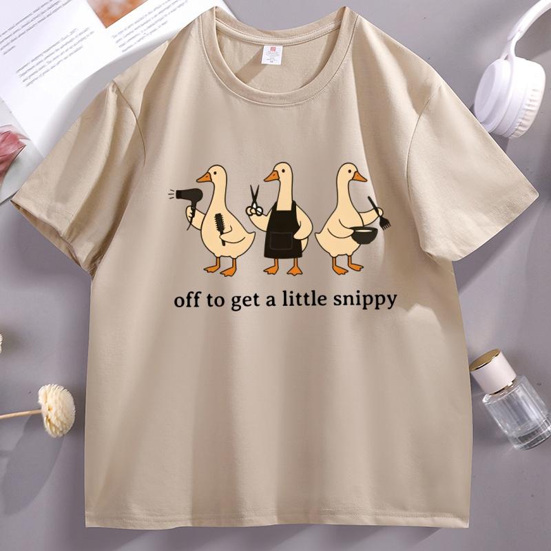 Funny Hair Dresser TShirt Goose Graphic Tees Cute Barber Tee Casual Loose Round Neck Short Sleeve T Shirt Unisex Women Clothes