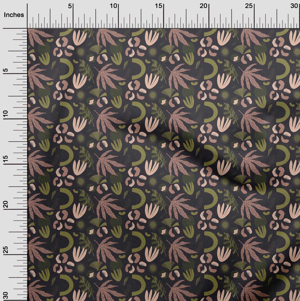 oneOone Cotton Flex Bluish Violet Fabric Tropical Abstract Dress Material Fabric Print Fabric by The Yard 40 Inch