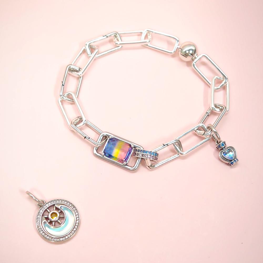 925 Silver ME Series Charm Infinite Heart Animals Pendant Fit Original Bracelet Women DIY Jewelry Gift for Party Daily Wear