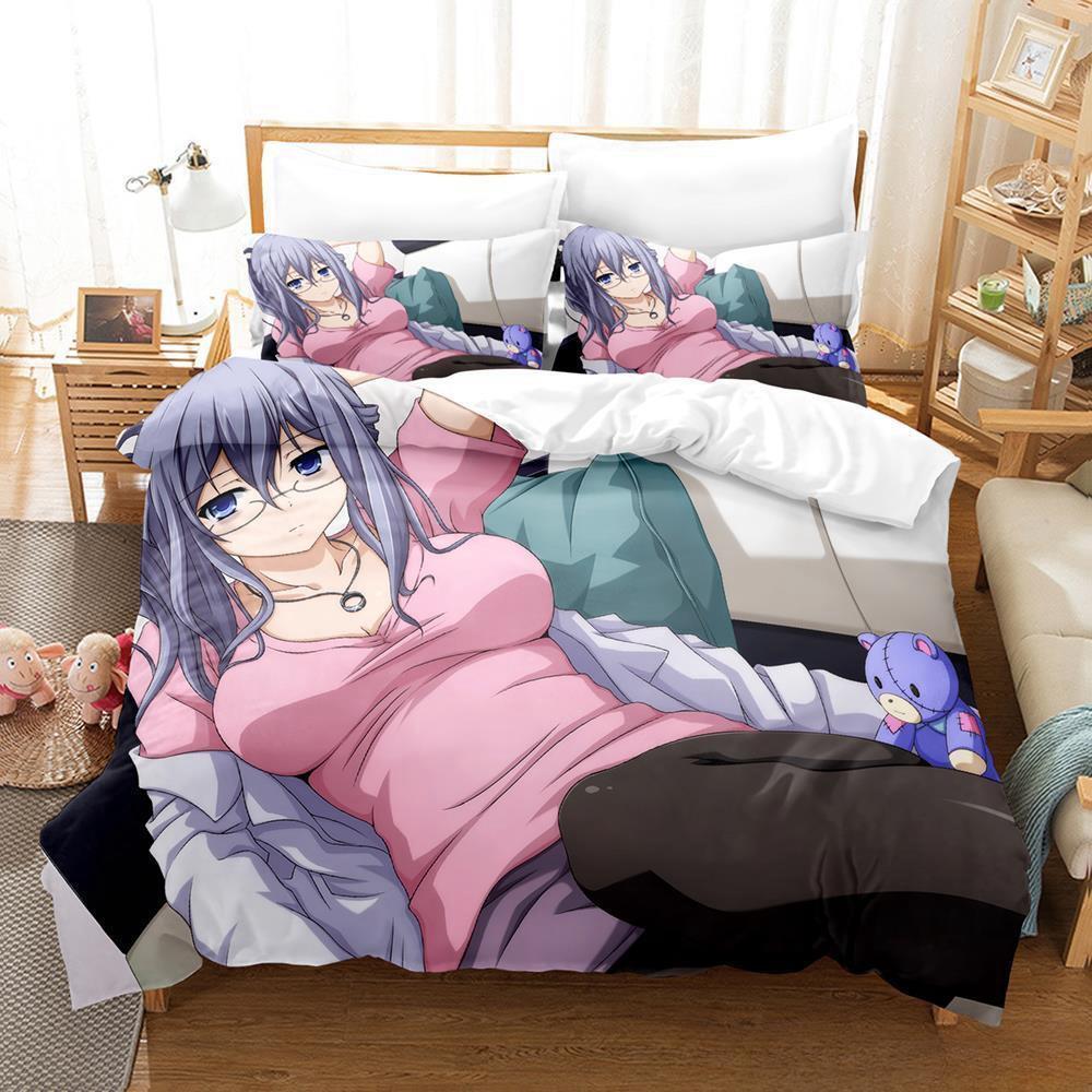 Nové datum A Live Tokisaki Kurumi Ložní souprava Single Twin Full Queen King Size Bed Souprava Aldult Kid Ložnice Soupravy přikrývek Anime
